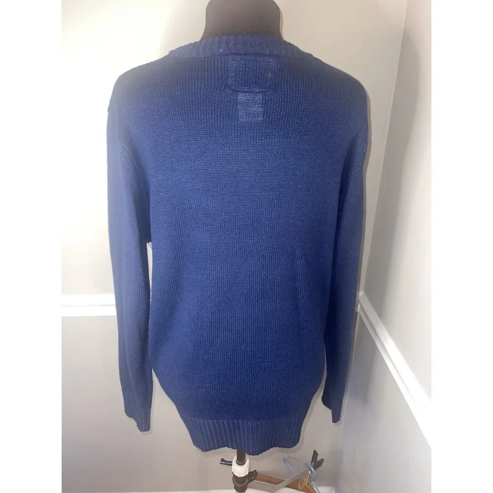 JEM Holiday Sweater Ugly Christmas Sweater Mens Sz L Navy Blue‎